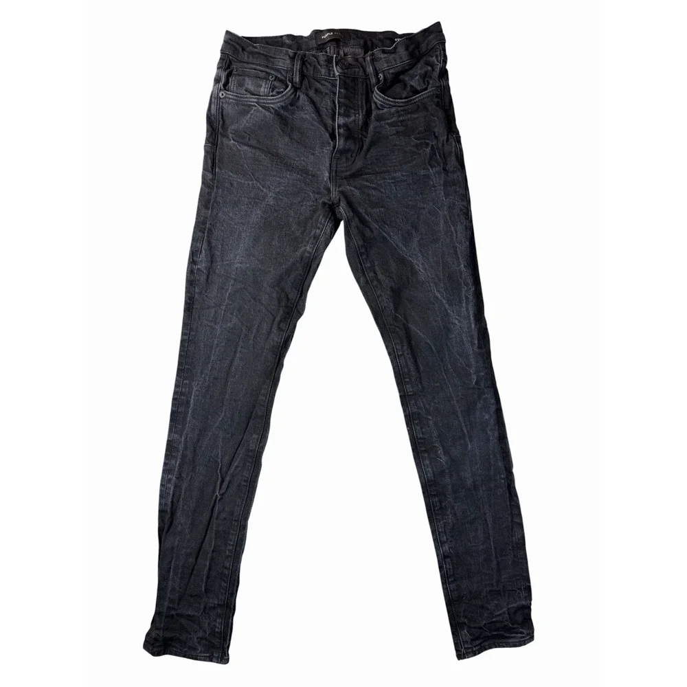 Purple Brand P001 Black Wash Slim Fit Jeans Low Rise Men's Size 33 Fits (32x33)